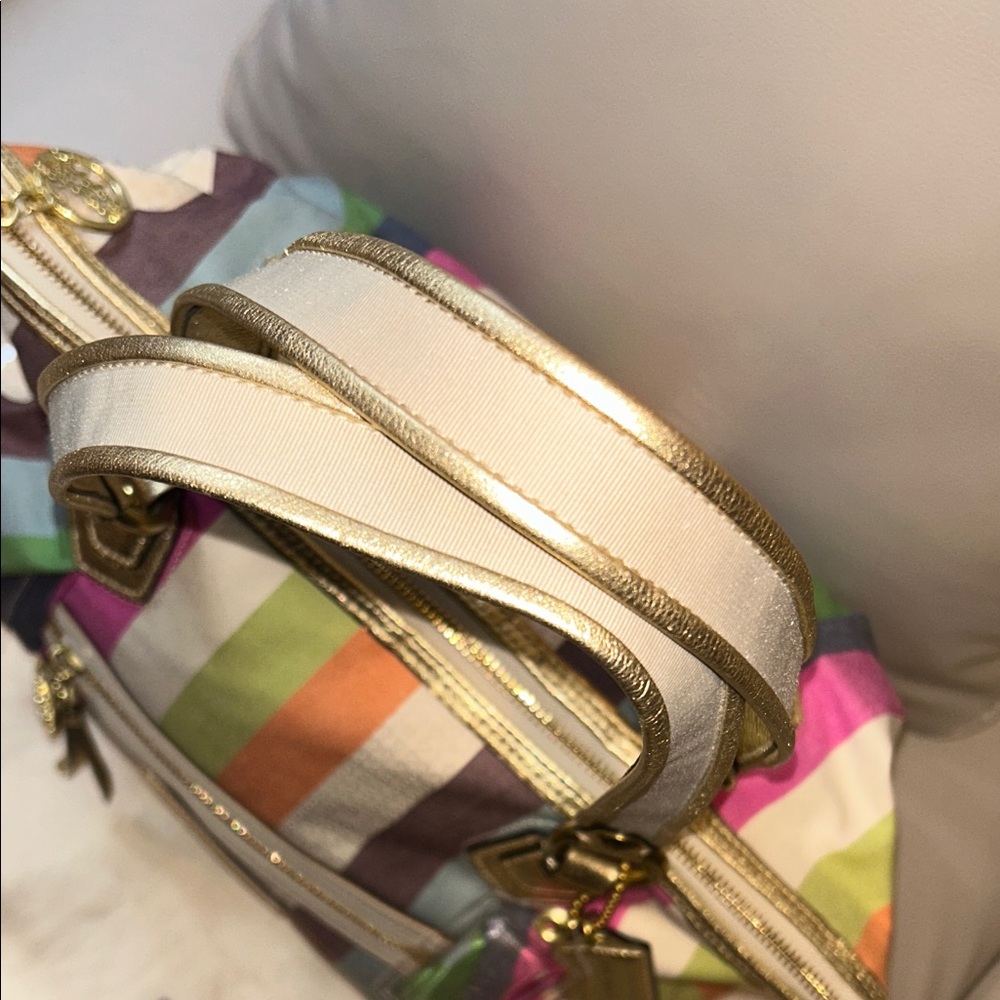 Coach Poppy Legacy Heritage Striped Tote - Picture 7 of 17